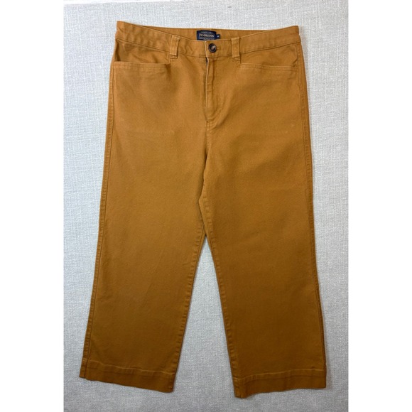 Pendleton Pants - Pendleton Womens Size 12 Ochre Brown Canvas Wide‎ Leg Crop Pants Stretch Cotton